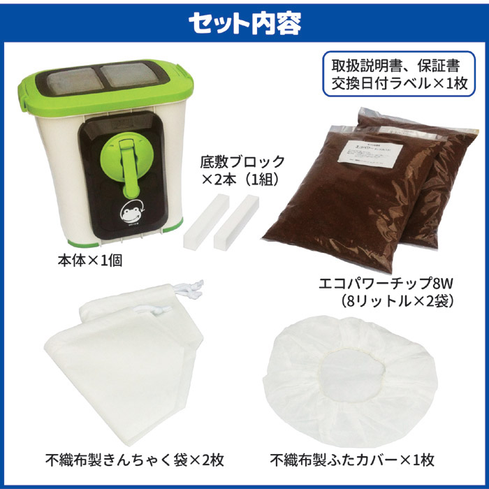 手動・家庭用 生ゴミ処理機 [エコクリーン 自然にカエルＳ 基本セット 