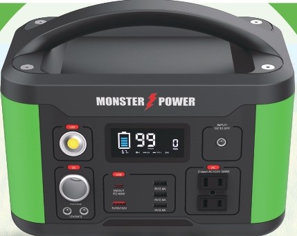 大容量 ポータブル電源(三元系リチウムイオン電池) 交流 500W正弦波・USB出力 MONSTAR POWER Portable Power