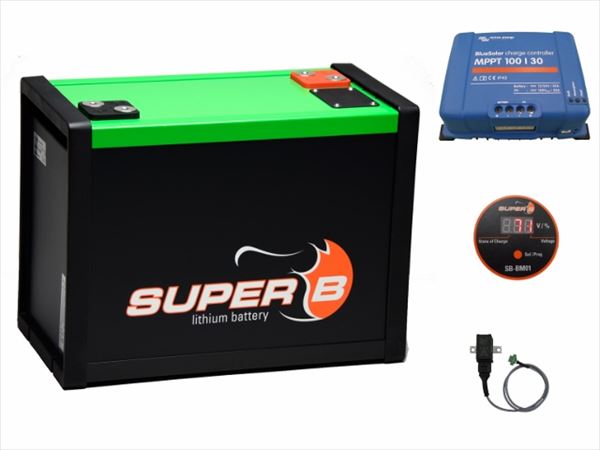 チャーコン付き電源セット 直流12v 100ahリチウムイオン電池 Sb C100 12
