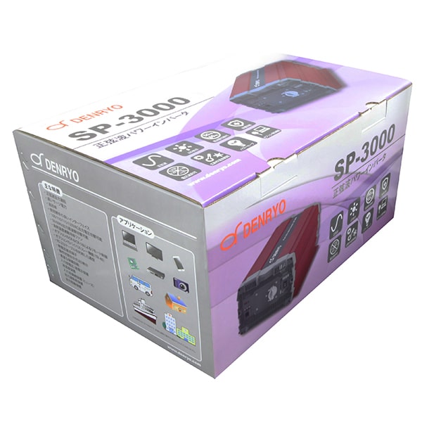 正弦波 3000W DC＞AC インバータ 電菱 SP-3000-124G (入力DC24V-出力