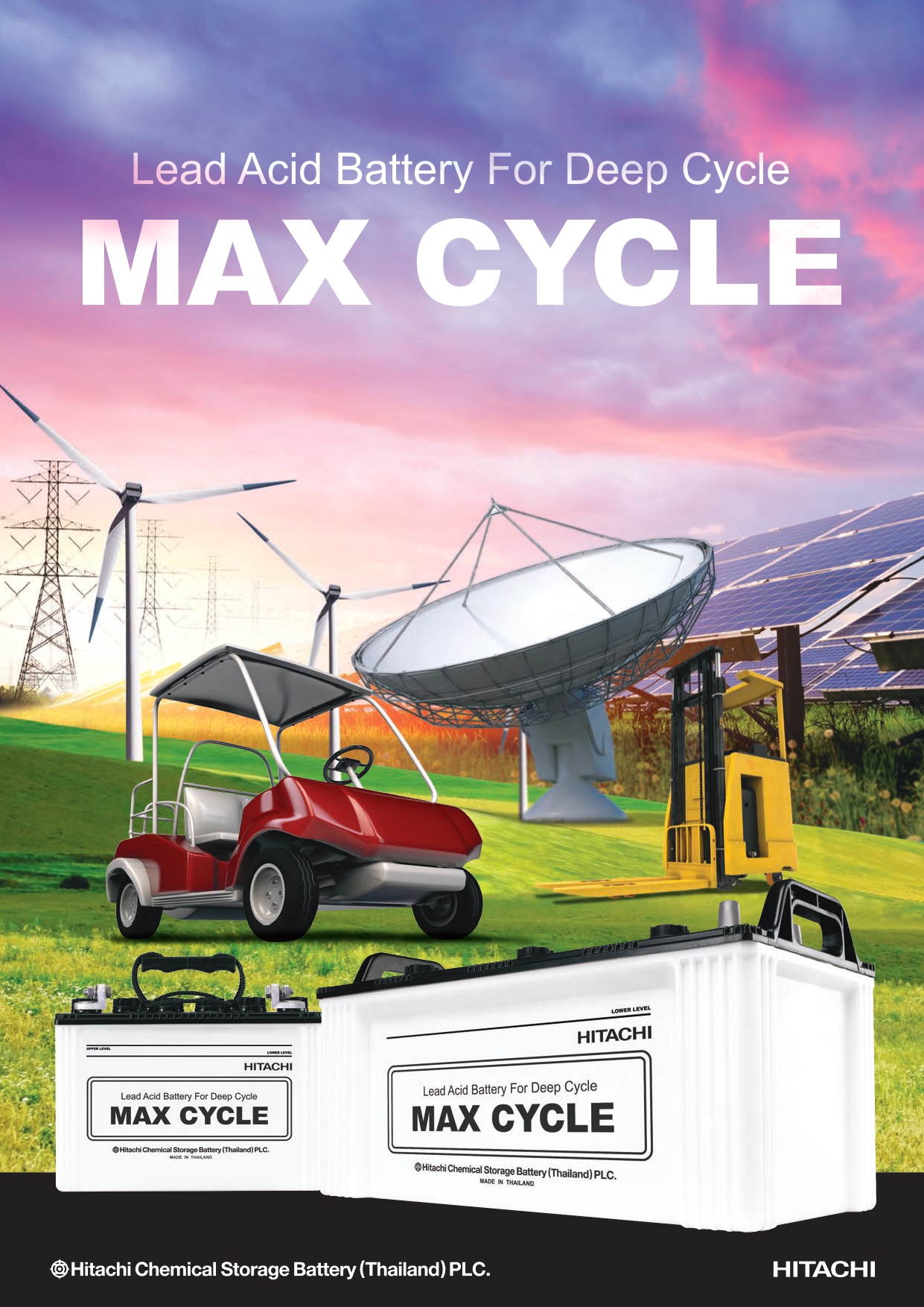 日立化成 MAX CYCLE EB バッテリー 開放型 12V EB160 (端子：LR 向き4)